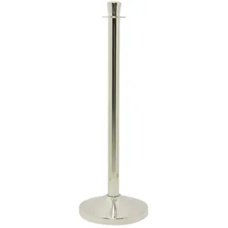 Securit® Classic Empfangspfosten - Chrom - Flacher Kopf - Komplettset Pfosten + Sockel - 100cm