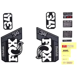 Decal Kit: 2021, 34, P-Se, Gray Logo, Matte Black Fork