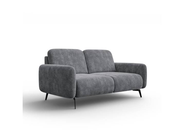 Canapé 2 places, tissu chenille gris