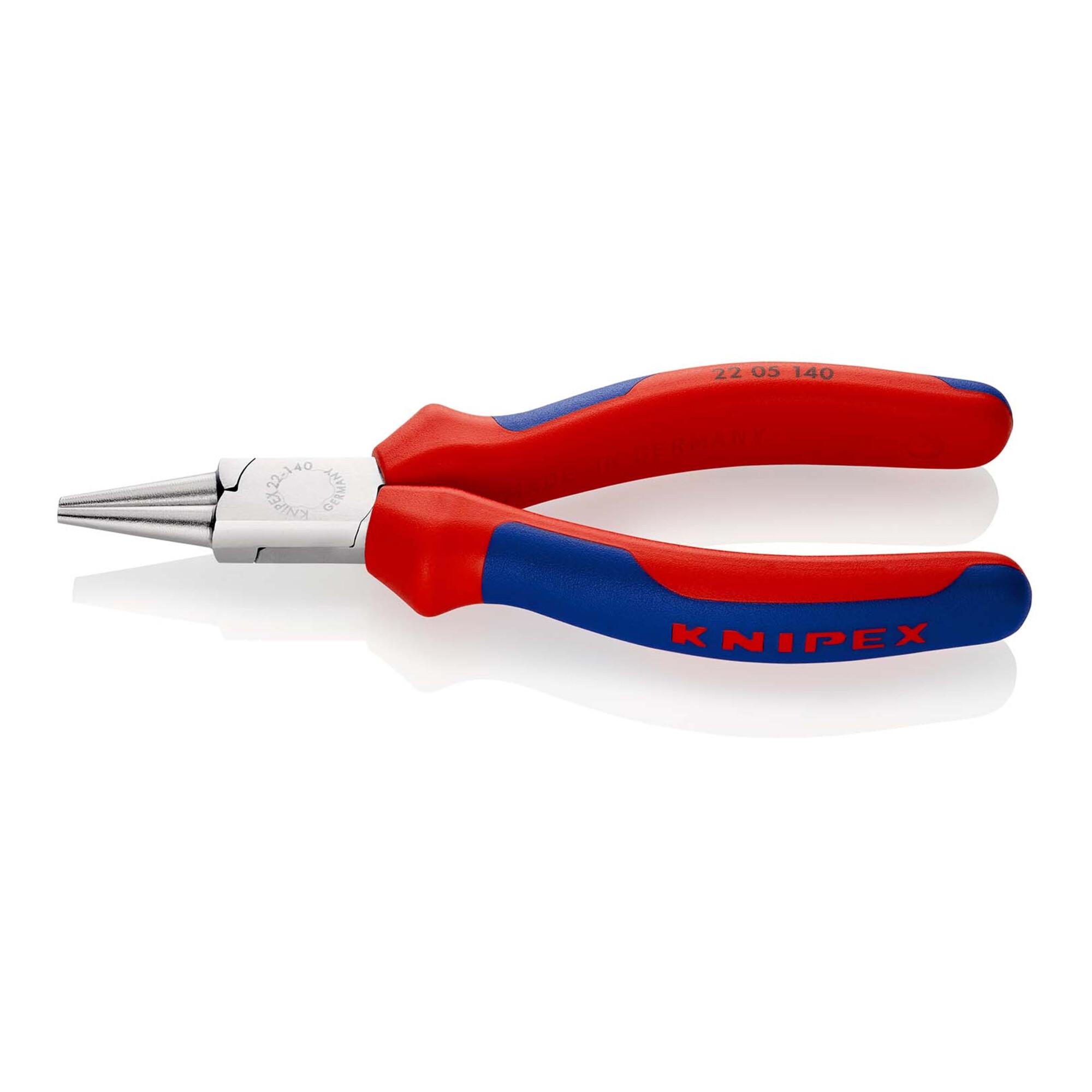 KNIPEX 22 05 140 Rundzange mit Mehrkomponenten-Hüllen verchromt 140 mm)