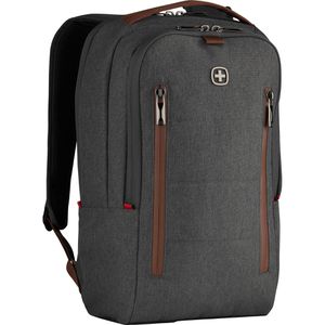 Wenger Laptop-Rucksack City Upgrade, 606489, grau, wasserabweisend, Polyester, bis 16 Zoll, mit Umhängetasche
