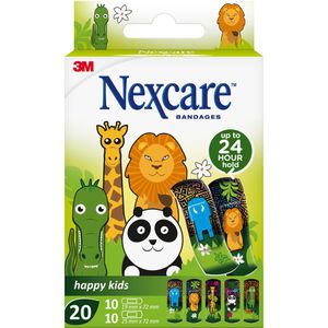 Nexcare Pflaster 3M Happy Kids Animals, 20 Strips, atmungsaktiv, 2 Größen