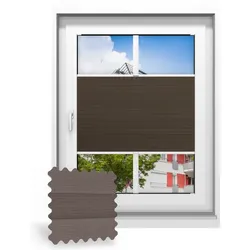 Wabenplissee nach Maß, Schokobraun 706100, 70 x 70 cm, Wabenplissees individuell maßangefertigt