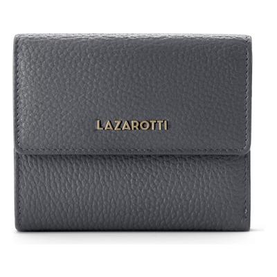Geldbörse LAZAROTTI "Bologna Leather Geldbörse Leder 12 cm", Damen, grau (dunkelgrau), Leder, Kleinlederwaren