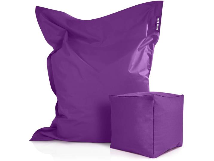 Square Riesensitzsack mit Sitzhocker - Lila