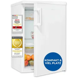 Exquisit Kühlschrank, LED-Innenbeleuchtung, 3 Glasablagen, manuelle Temperaturregelung, wechselbarer Türanschlag, Gefrierfach, KS16-V-H-010C weiss