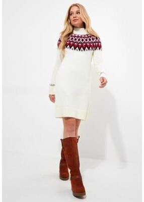 Plus Size Women's Fairisle Sweater Dress by Joe Browns in Ivory Fairisle (Size S)