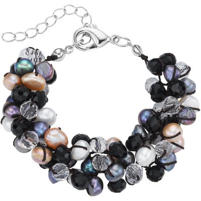 Perlenarmband FIRETTI "Schmuck Geschenk Armschmuck Armband Armkette", bunt (silberfarben, braun, kristallweiß, schwarz, weiß, apricot, dunkelgrau, kristallweiß, schwarz), Armbänder, Damen, 23cm, Metall Nylon Perlen, Metall, Nylon, Perlen,...