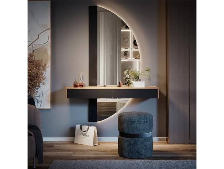 Vicco Schminktisch Melisa, Schwarz 120 cm
