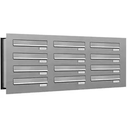 AL Briefkastensysteme 12 Fächer Premium Edelstahl Durchwurf Briefkasten Anlage für Post A4, robust, wetterfest, Artikelnummer: 132V12DV3