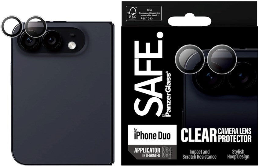 Safe By PanzerGlass iPhone Duo Kameralinsebeskyttelse Genanvendt Glas - Gennemsigtig
