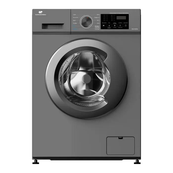 Waschmaschine mit Bullauge - CONTINENTAL EDISON - CELL712IS3 - 7 kg - Induktion - 60 cm - 1200 U/min - Silber