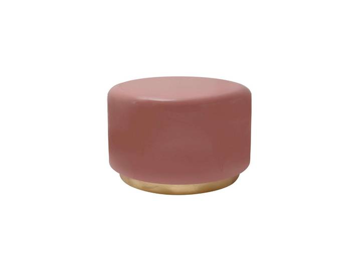 Kayoom Hocker, Rosa, Gold, Metall, rund, 43 cm, Wohnzimmer, Hocker, Sitzhocker
