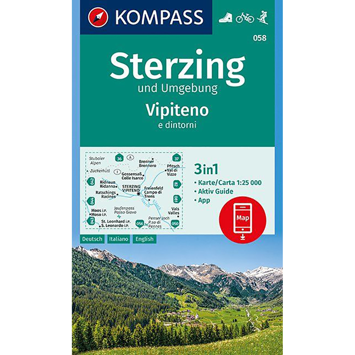 Kompass Verlag WK 058 Sterzing und Umgebung (Größe One Size)