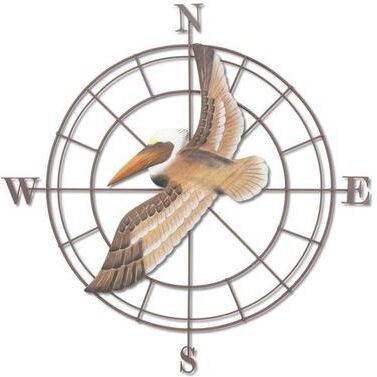 T.i./New Metal Design Pelican Compass Wall Art Multi Earth , Multi Earth