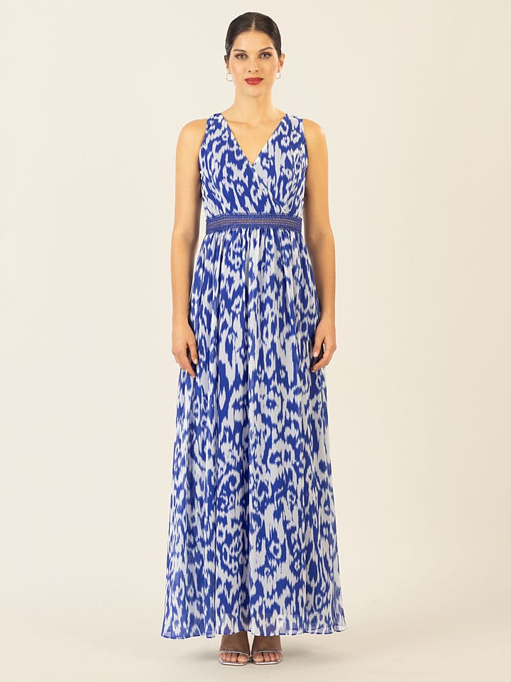 APART Kleid in Blau/ Weiß - 42
