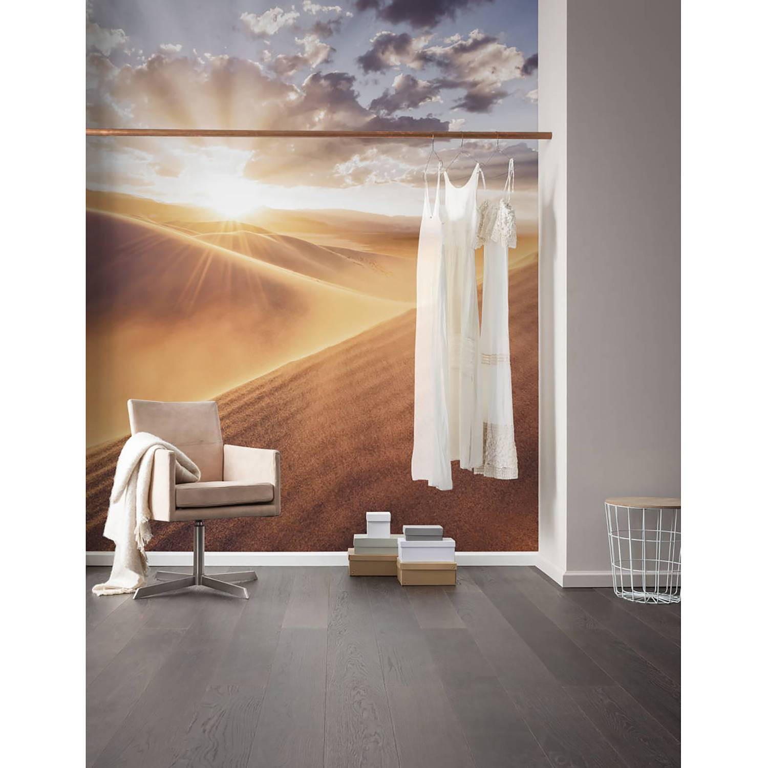 home24 Fotobehang Gently Touched Abstract Modern Multicolour Bruin B: 400 cm, H: 250 cm