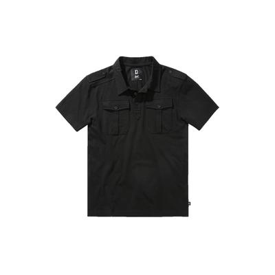 Poloshirt BRANDIT "Brandit Herren Jersey Poloshirt Jon halfsleeve", Herren, Gr. XXL, schwarz, 100% Baumwolle, unifarben, normal, amerikanischer Ausschnitt, Shirts