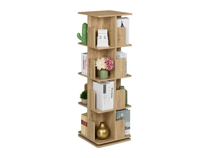 Relaxdays Draaibare boekenkast houtlook