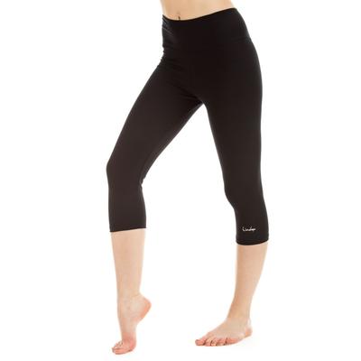 Leggings WINSHAPE "3/4-Slim Tights WTL2", Damen, Gr. XS, Normalgrößen, schwarz, 90% Baumwolle, 10% Elasthan, Hosen Leggings, figurbetont