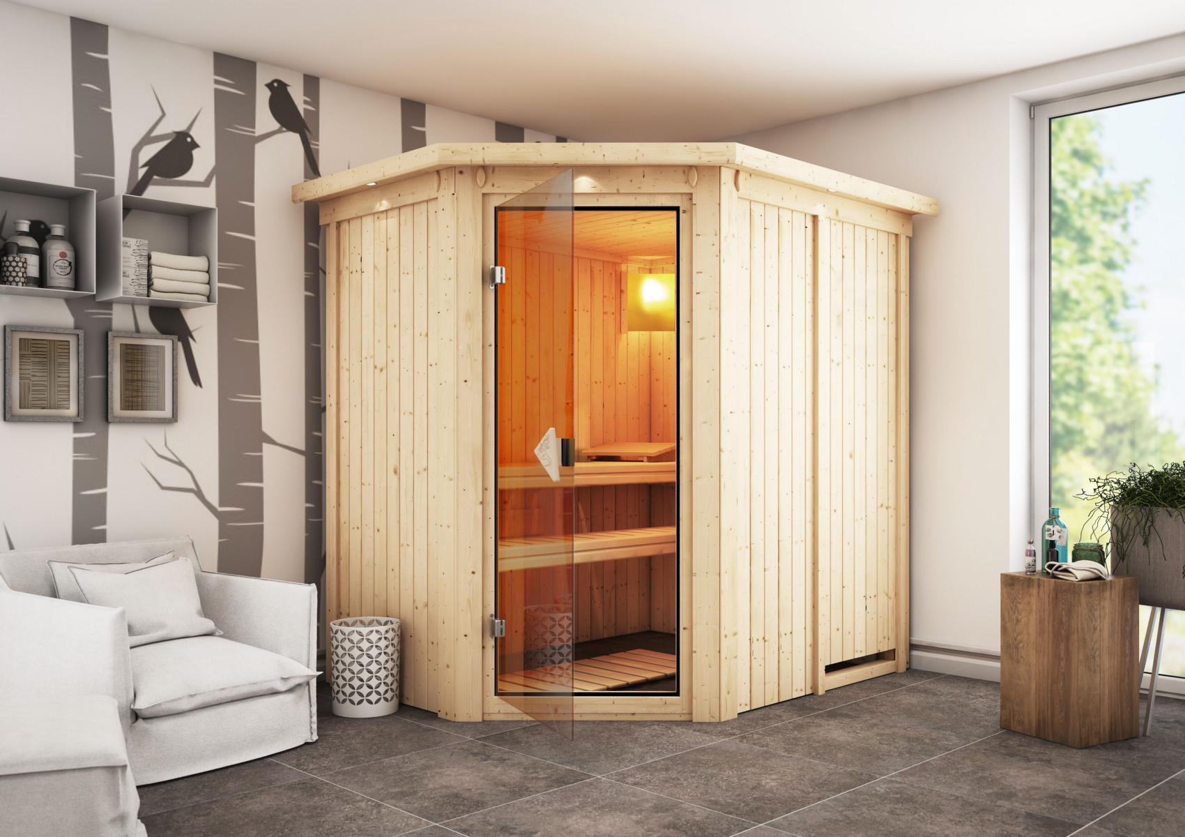 KARIBUHOLZT Sauna Saja Eck o. Zub. bronz.GGT u. DK 08288731