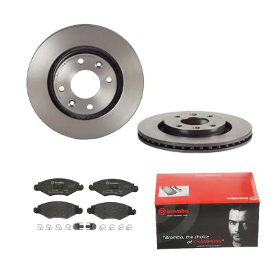 BREMBO Bremsensatz, Scheibenbremse 1420-53925 Vorderachse innenbelüftet 266mm 22mm für Peugeot Citroën Opel FENGSHEN NAZA (DF-PSA)