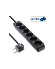 InLine Steckdosenleiste 6-fach Schutzkontakt schwarz 5m 5 m Schnur Schwarz (16465)