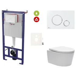 SAT Wand-WC Set für Vorwandmontage + SAT Brevis WC SIKOSSBR70KECO
