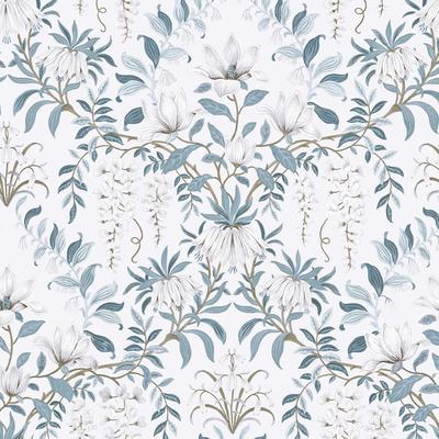 Vliestapete LAURA ASHLEY "Parterre", weiß (sanftes weiß), B:0,52m L:10m, Vlies, Tapeten, FSC zertifiziert, mit lebhaftem Druck, 10 Meter Länge
