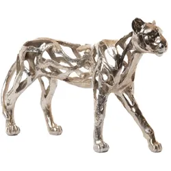 Leopard Savanne versilbert - Anderes Amadeus Polyresin 31x8.5 cm