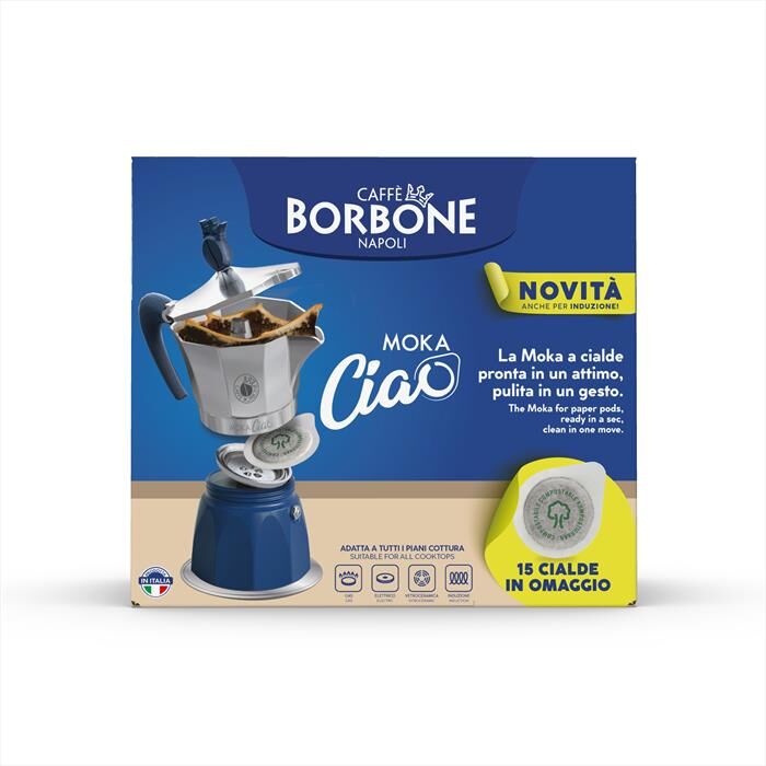 CAFFE BORBONE Mokaciao-acciaio/blu
