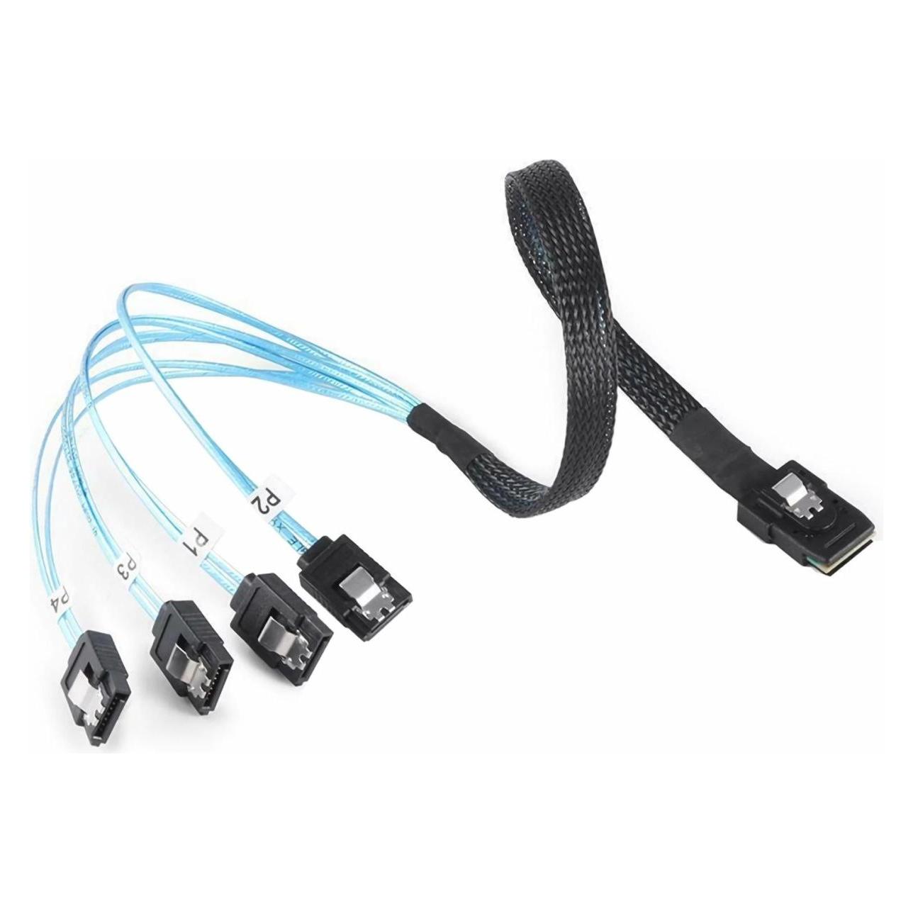 PowerGuard Mini SAS SFF-8087 to 4x SATA 7-Pin Breakout Cable 1m (100 cm, Mini-SAS, SATA) (00036260)