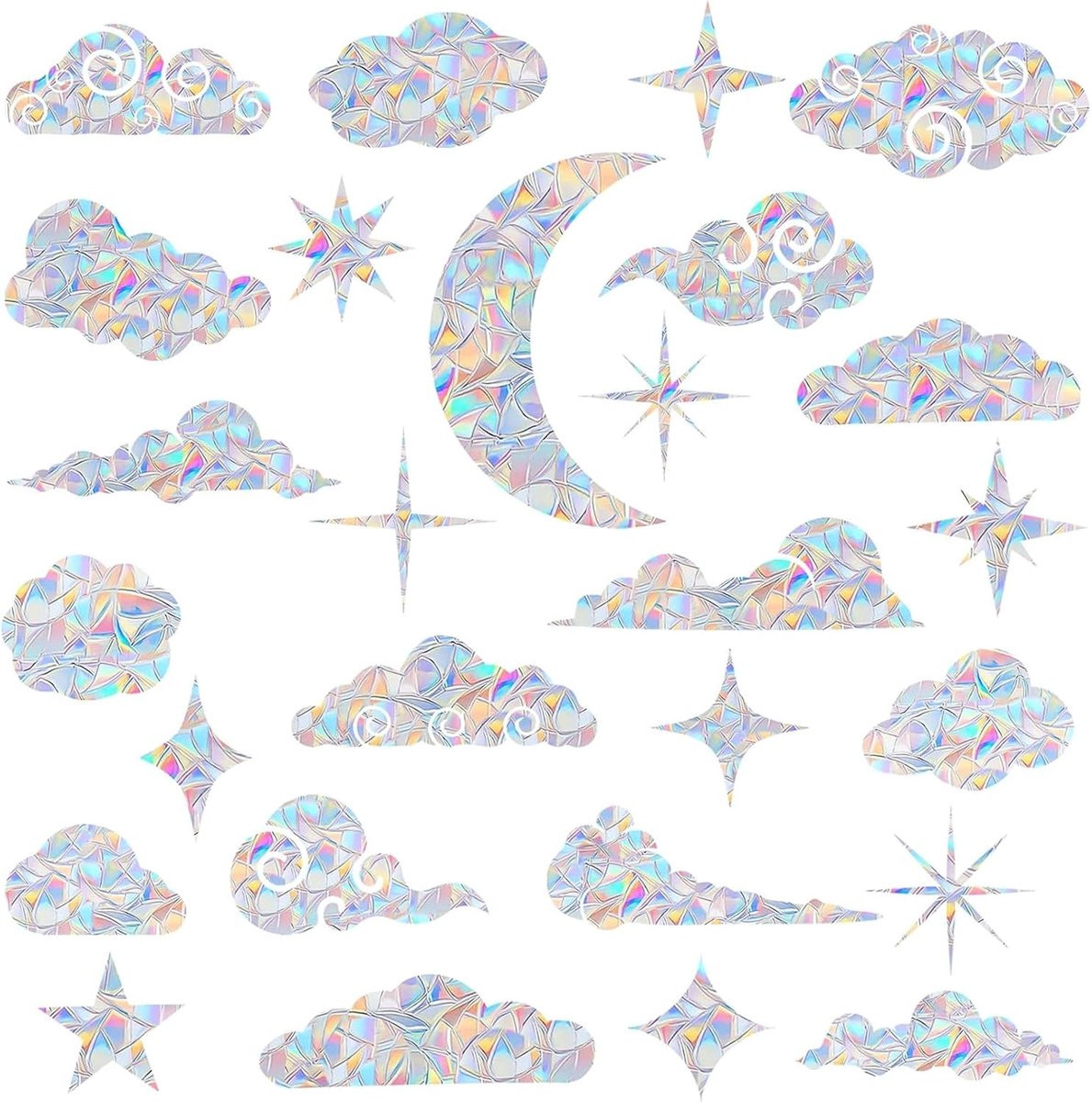 Raamstickers Prisma - 27 stuks Regenboog Stickers voor Vogelbescherming - Transparant