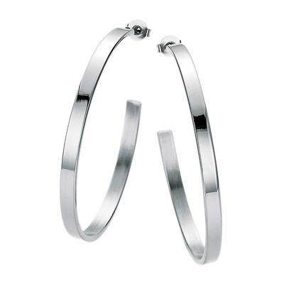 Paar Creolen FIRETTI "Schmuck Geschenk basic", silber (edelstahlfarben), Ohrringe, Damen, 50mm, Edelstahl