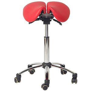 Teqler Drehhocker T135364RT, mit Sattelsitz, Kunstleder, mit Rollen, rot