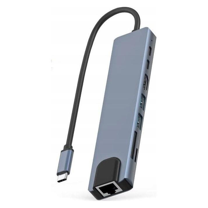 Bounn Stacja/replikator 8w1 do MacBooka USB-C (JH-81) (USB-C, 8 Ports) (52244332)