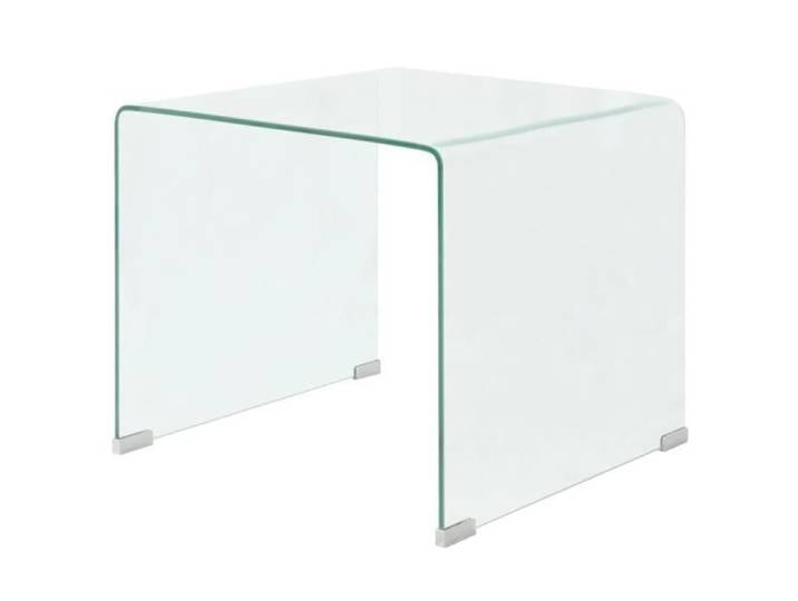 Table basse - FAFEICY - 49 5 x 50 x 45 cm - Verre trempé - Transparent - Design contemporain