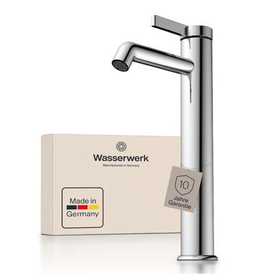 Waschtischarmatur WASSERWERK "WT 11", silber (chrom), B:5cm H:30cm T:17,5cm, Messing, Armaturen, inkl. Popup, wassersparend