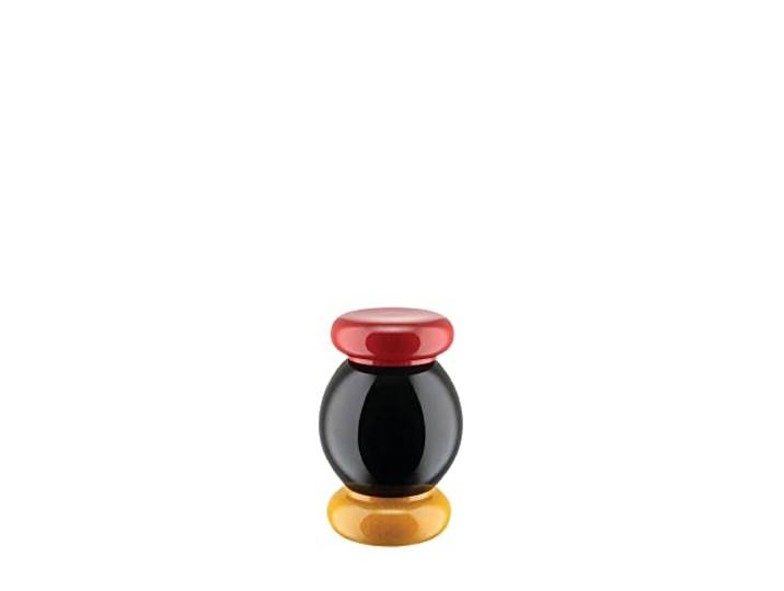 Alessi ES18 Zout, peper en kruidenmolen in beukenhout, 100 waarden collectie, rood, geel, zwart