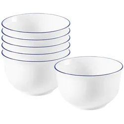 Seltmann Compact Blaurand Müslischalen, Schüssel + Schale, Weiss, Blau