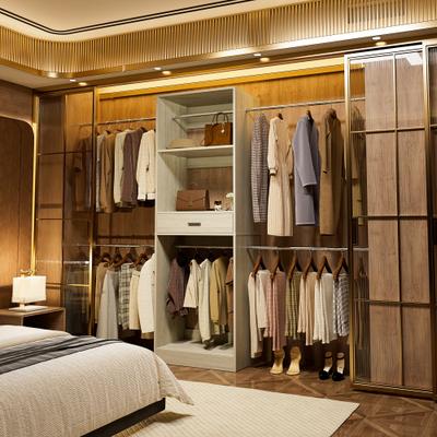Rackcog 96'' Closet System with 6 Hanging Rods, Adjustable Closet Organizer with Drawers and Shelves