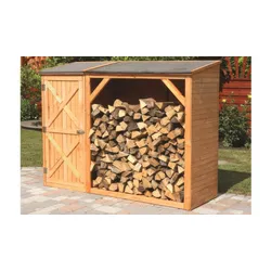 Kaminholzlager Kotka - Kaminholzregal aus Kiefer/Fichte, Honigbraun – praktisches Brennholzregal – Kaminholz Aufbewahrung für den Garten
