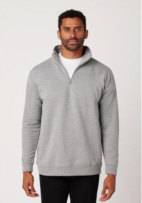 Cotton Heritage M2475 Quarter Zip Fleece T-Shirt in Carbon Grey size 3XL   Cotton/Polyester Blend