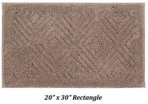 "Wide Width Trier Collection 25% Cotton & 75% Polyester 20"" X 30"" Rectangle Bath Rug by Brylane Home in Beige (Size 20"" W 32"" L)"