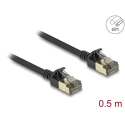 DELOCK RJ45 Netzwerkkabel Cat.8.1 F/FTP Slim Pro 0,5m schw.
