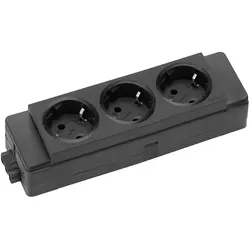 Evoline, Steckdosenleiste, 159909133000 Steckdosenleiste Schwarz ohne Stecker 1 St. (3x)