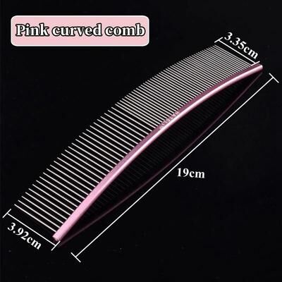 Uplifted Finds Pet Pink Professional Stainless Steel Dual Teeth Grooming Comb d