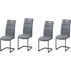 HTI-Line, Stühle, Schwingstuhl 4er Set PU grau