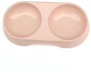 Uplift Essentials Wheat Straw Eco Friendly Pet Double Bowl Dual Use Food & Water Feeder For Cats & Small Dogs pink