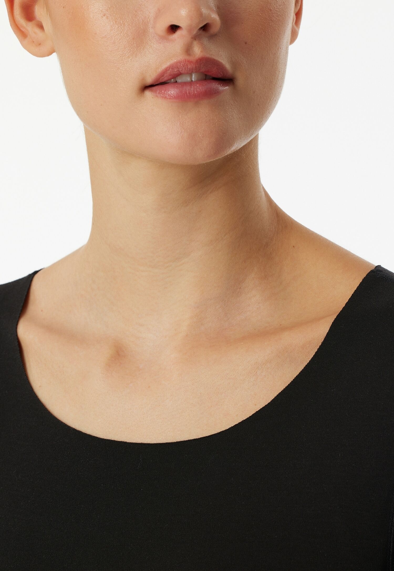 Langarmshirt SCHIESSER "Invisible Soft Warming", Damen, Gr. 42, schwarz, Obermaterial: 60% Polyacryl, 30% Modal, 10% Elasthan, figurbetont hüftbedeckend, Rundhals, Shirts Langarmshirt, flache Nähte, wärmend, langärmelig